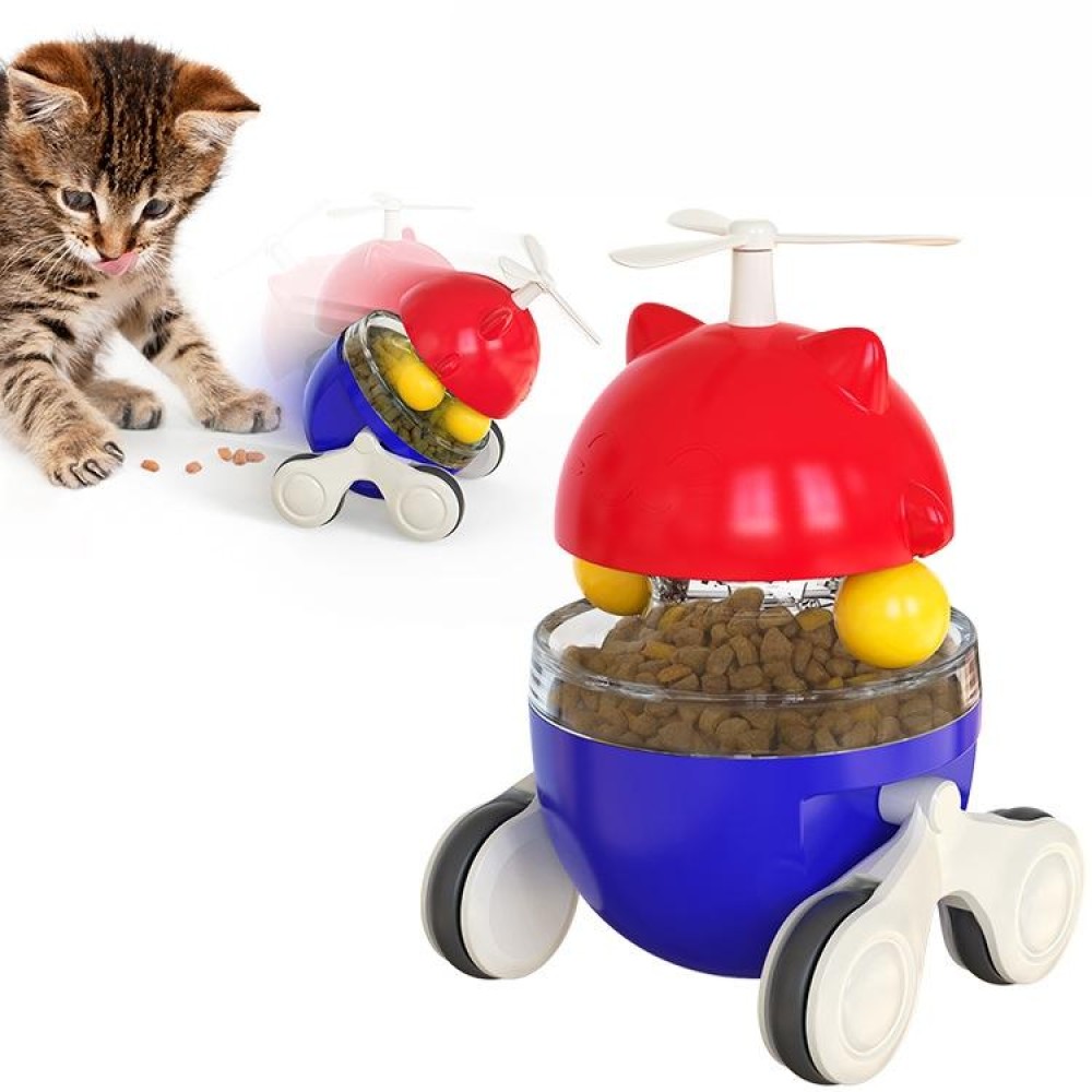 Tumbler Cat Turntable Leaking Food Ball Funny Cat Toy Pet Supplies( Red Blue)