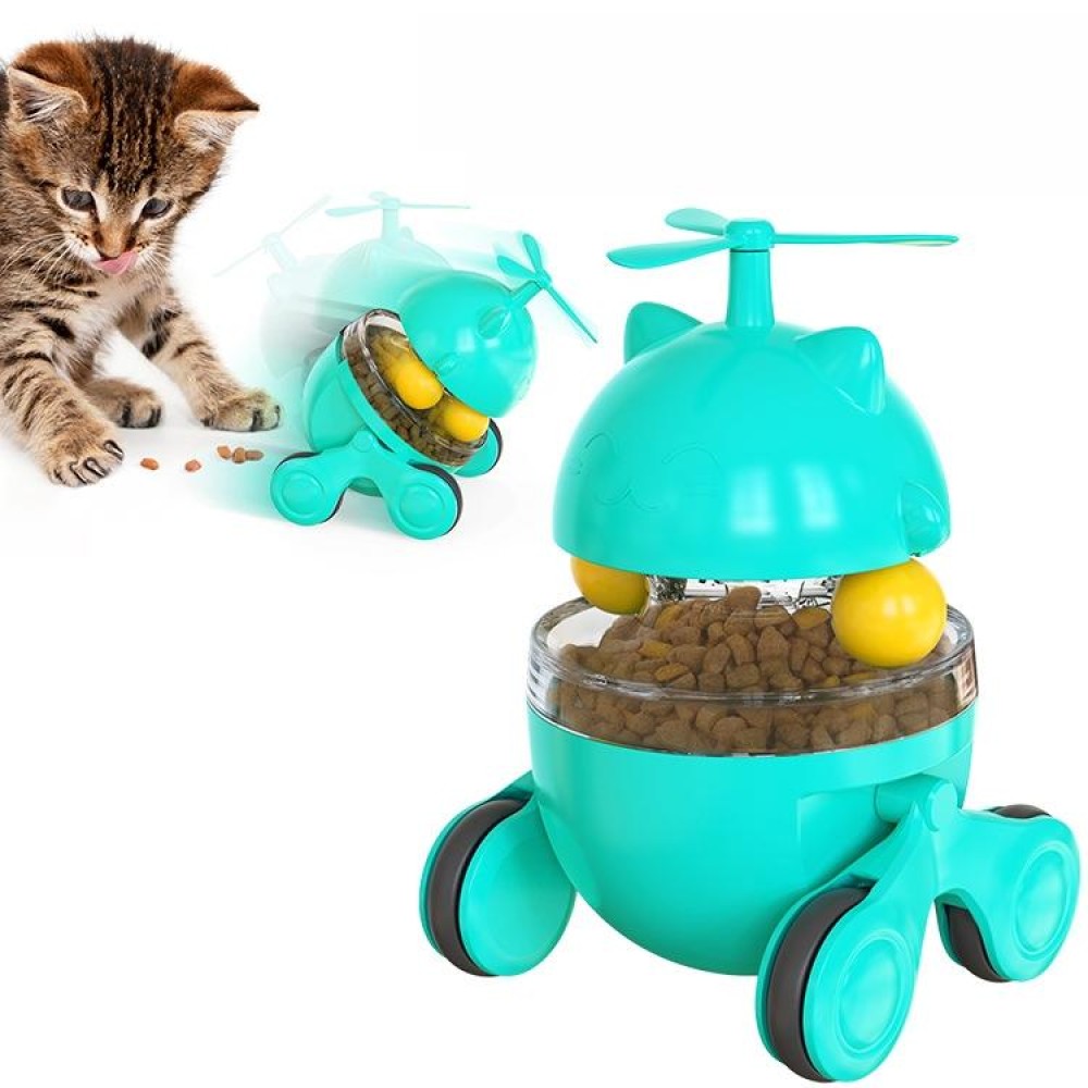 Tumbler Cat Turntable Leaking Food Ball Funny Cat Toy Pet Supplies(Lake Blue)