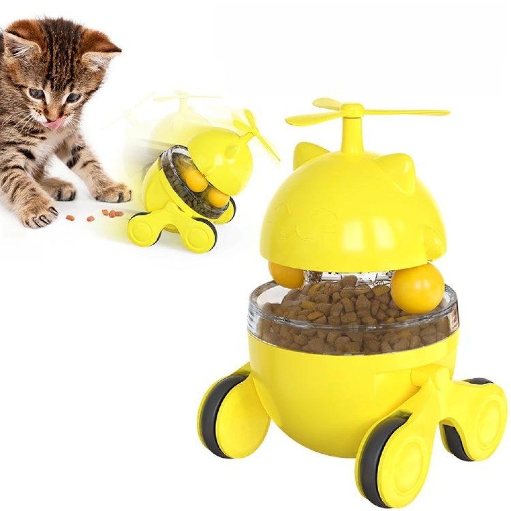 Tumbler Cat Turntable Leaking Food Ball Funny Cat Toy Pet Supplies(Yellow)