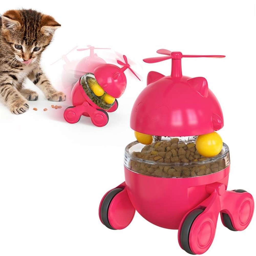 Tumbler Cat Turntable Leaking Food Ball Funny Cat Toy Pet Supplies(Magenta)