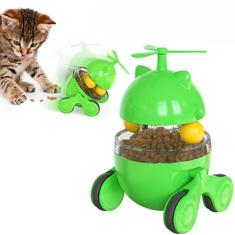 Tumbler Cat Turntable Leaking Food Ball Funny Cat Toy Pet Supplies(Green)