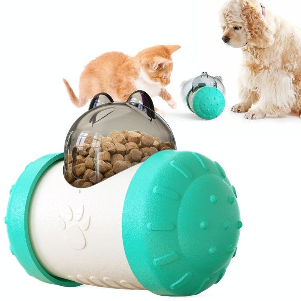 Tumbler Puzzle Slow Food Leakage Food Ball Without Electric Pet Dog Toys(Blue)