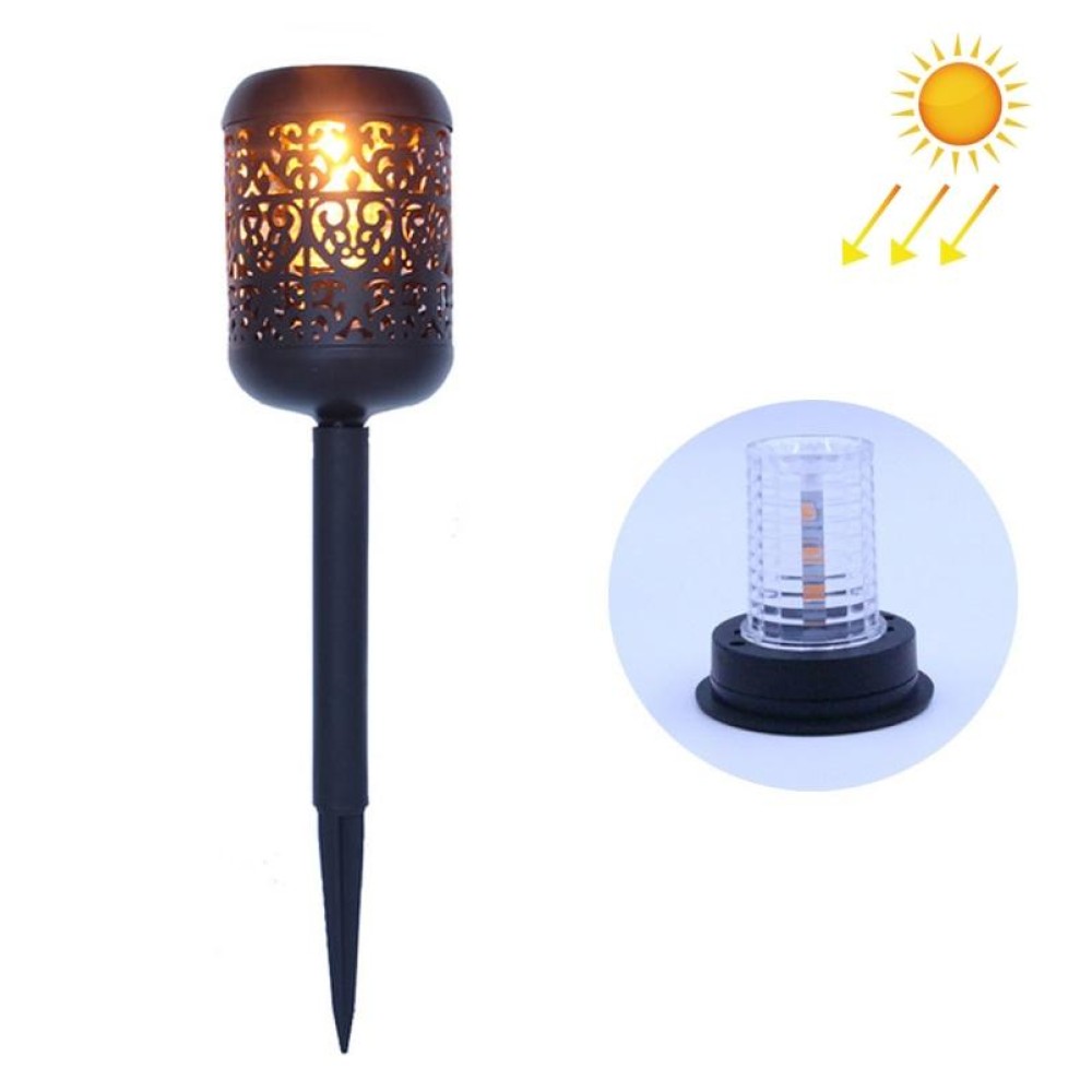 Outdoor Garden Solar 10 LED Flame Lamp Ground Plug Lawn Light(Warm Light)