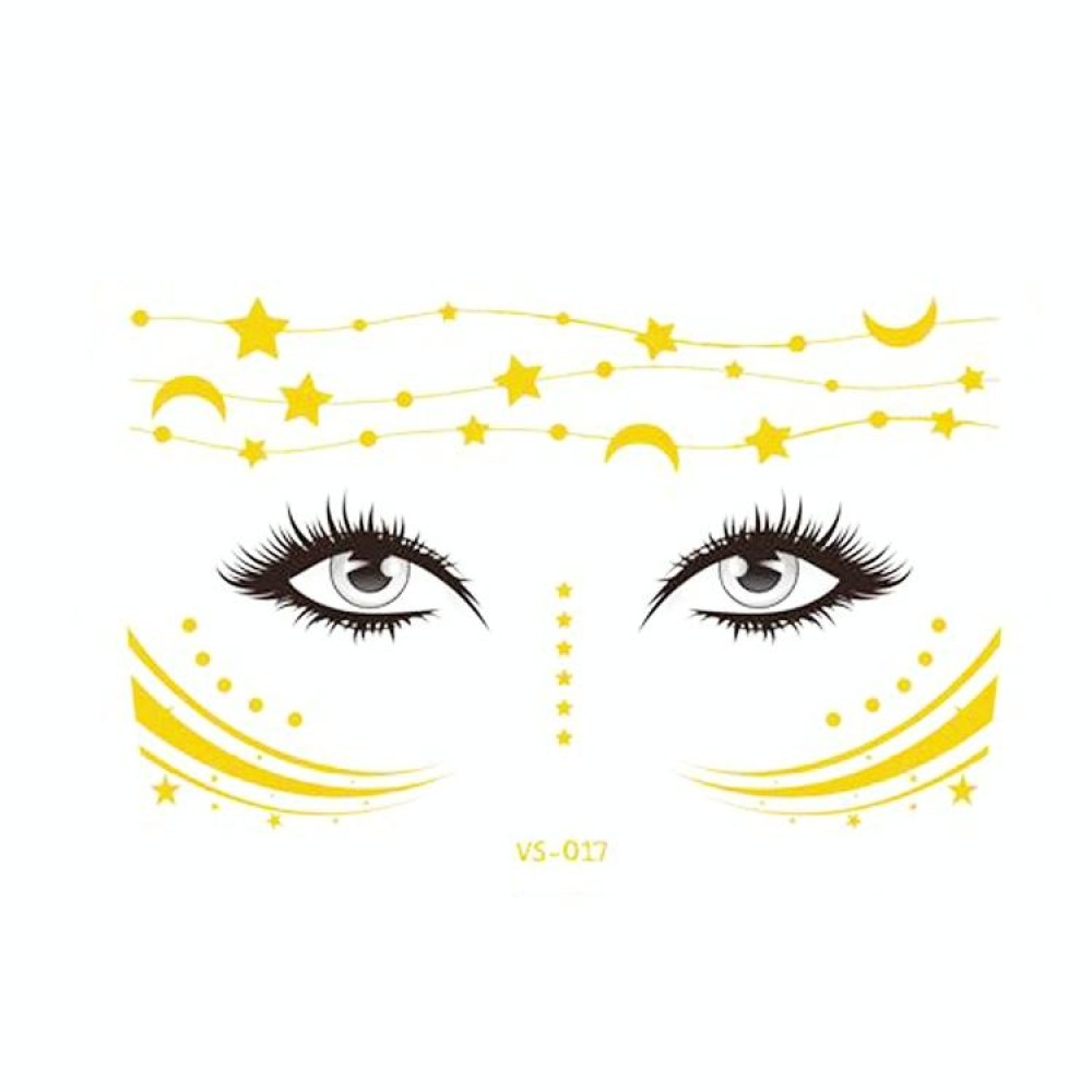 20 PCS Waterproof Bronzing Face Tattoo Stickers Party Masquerade Face Stickers(VS-017)