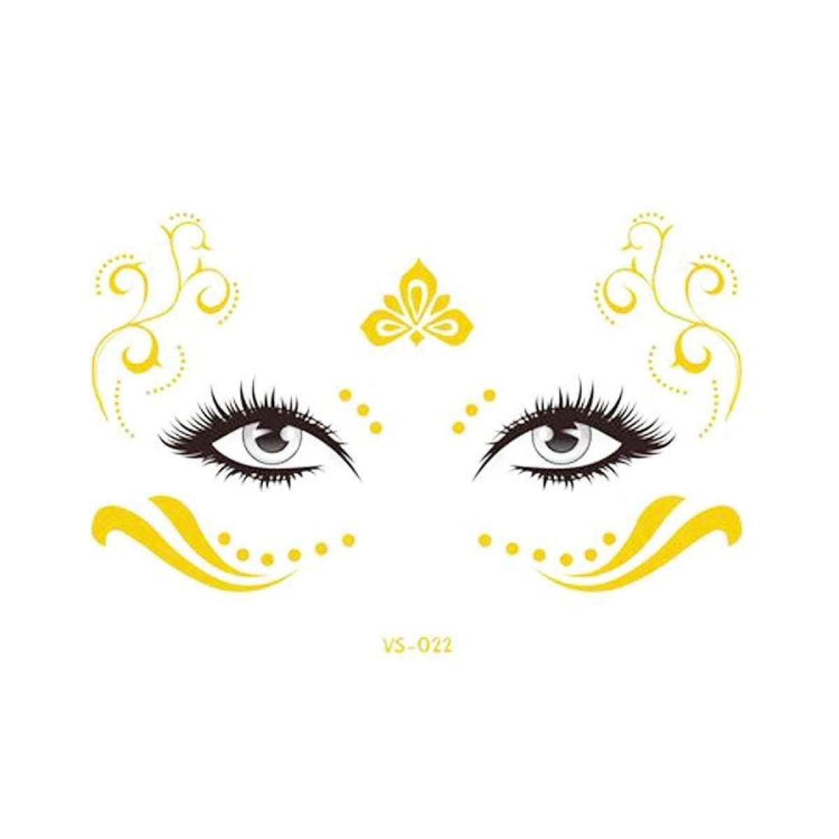 20 PCS Waterproof Bronzing Face Tattoo Stickers Party Masquerade Face Stickers(VS-022)