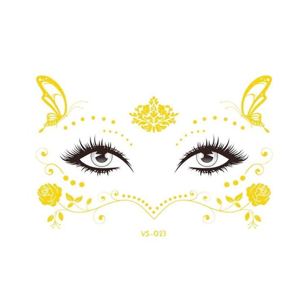 20 PCS Waterproof Bronzing Face Tattoo Stickers Party Masquerade Face Stickers(VS-023)