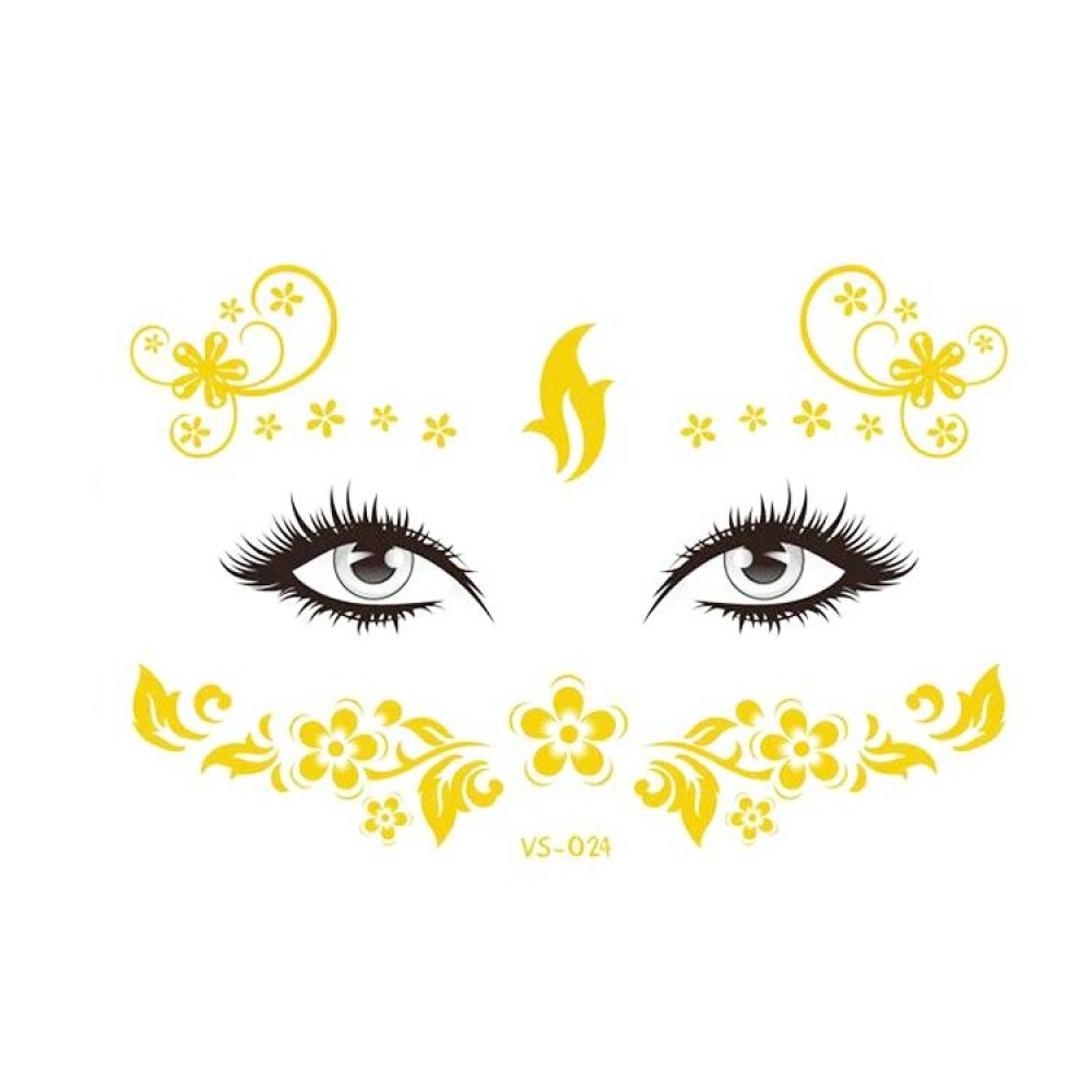 20 PCS Waterproof Bronzing Face Tattoo Stickers Party Masquerade Face Stickers(VS-024)