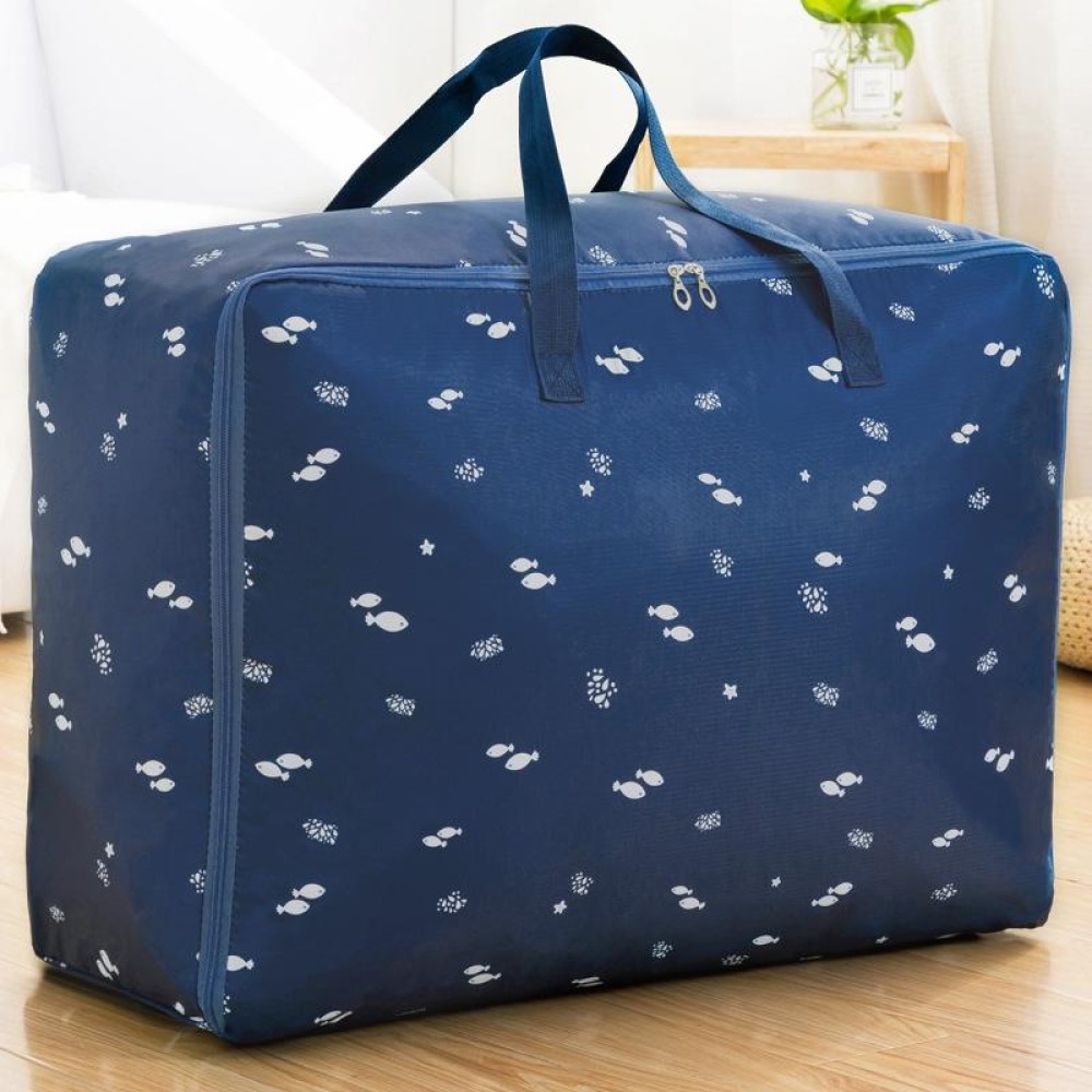 Oxford Cloth Quilt Moisture-Proof & Waterproof Storage Bag Zipper Portable Moving Luggage Bag, Specification: 55x33x20cm(Tibetan Bluefish)