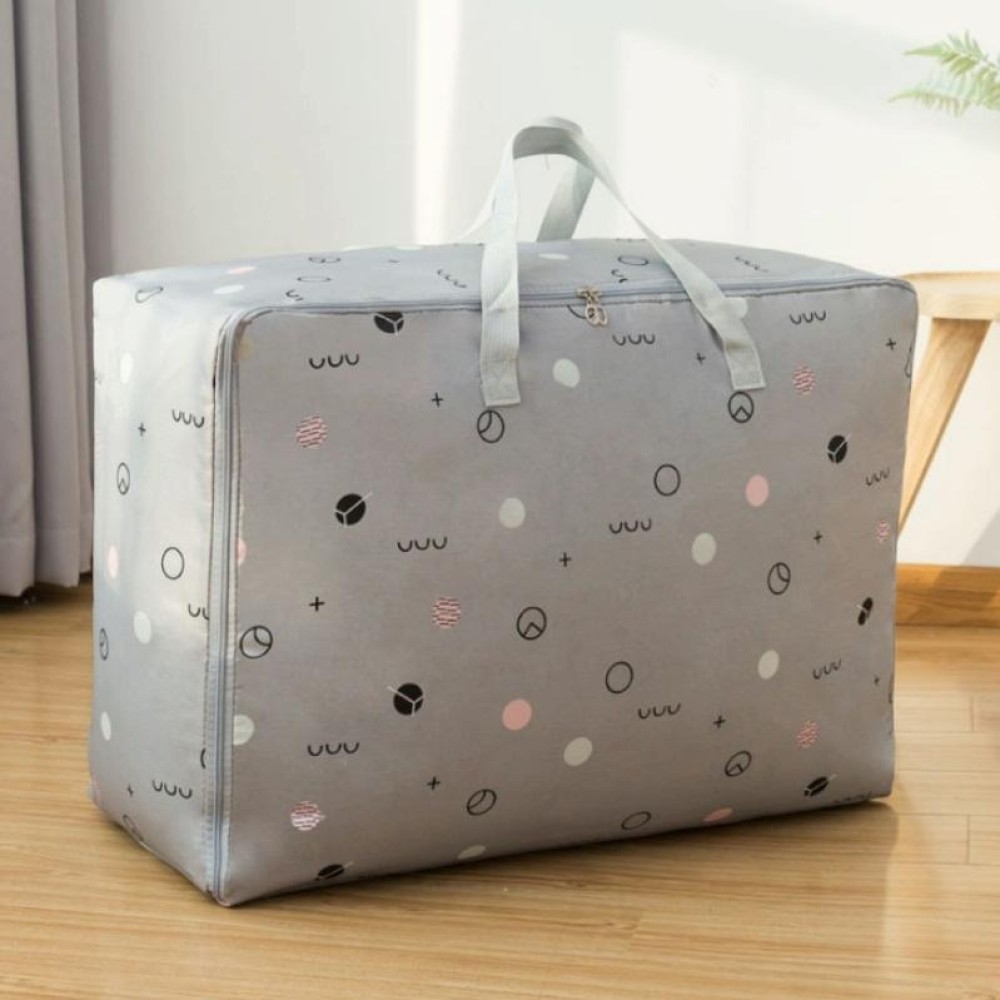 Oxford Cloth Quilt Moisture-Proof & Waterproof Storage Bag Zipper Portable Moving Luggage Bag, Specification: 55x33x20cm(Ash Circle)