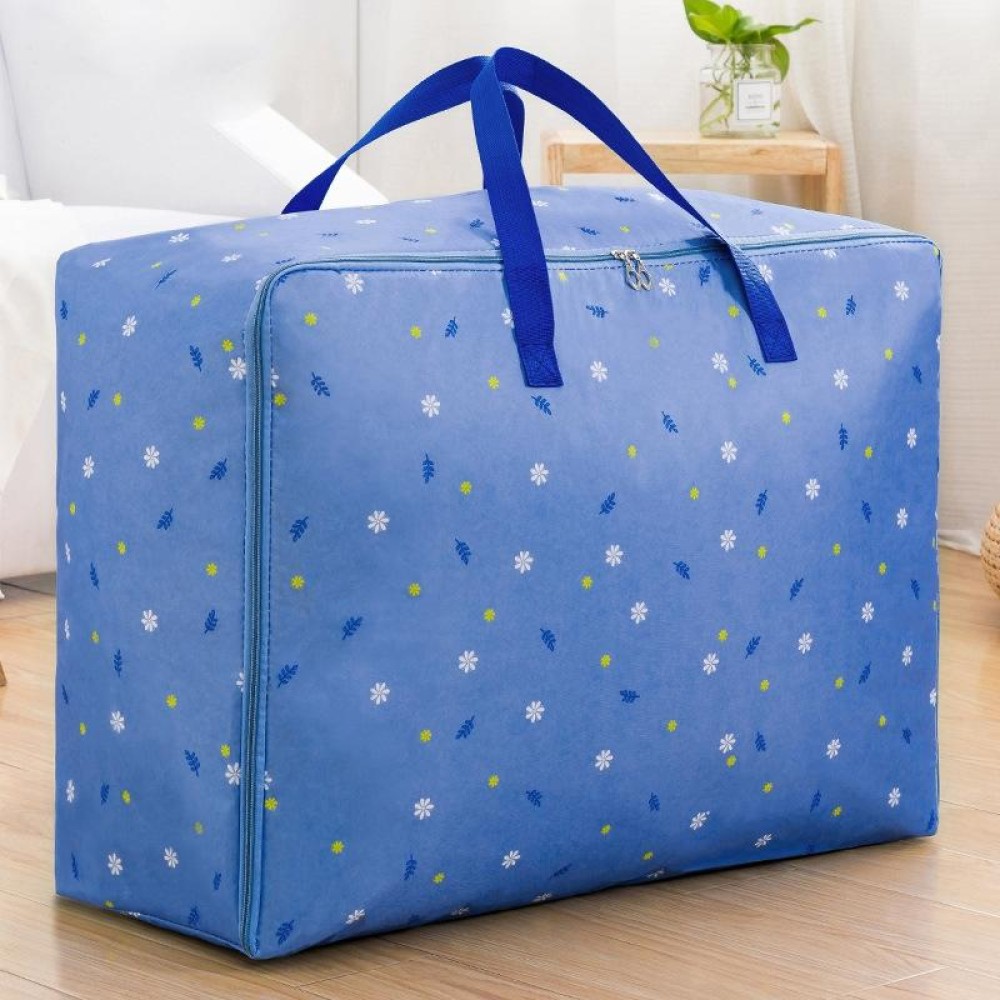 Oxford Cloth Quilt Moisture-Proof & Waterproof Storage Bag Zipper Portable Moving Luggage Bag, Specification: 55x33x20cm(Bluework)