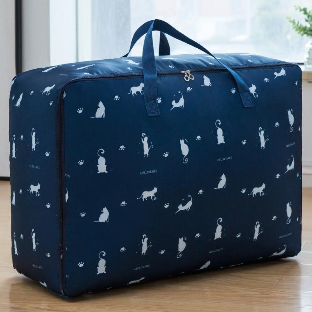 Oxford Cloth Quilt Moisture-Proof & Waterproof Storage Bag Zipper Portable Moving Luggage Bag, Specification: 58x38x22cm(Tibetan Cat)