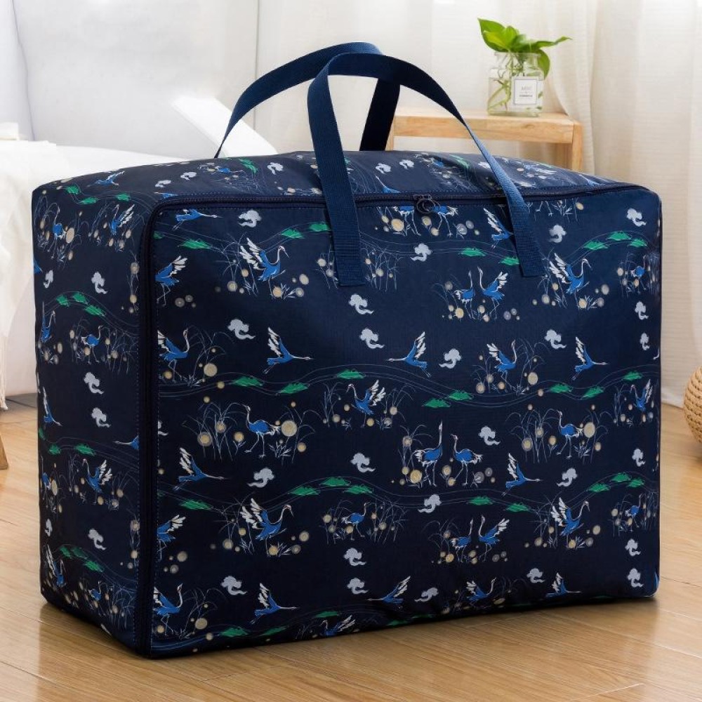 Oxford Cloth Quilt Moisture-Proof & Waterproof Storage Bag Zipper Portable Moving Luggage Bag, Specification: 70x50x30cm(Black Bottom Crane)