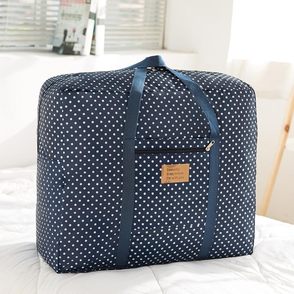 Oxford Cloth Washable Dustproof Quilt Storage Bag Travel Moving Portable Storage Bag, Specification: 43x33x18cm(Cyan Strips)