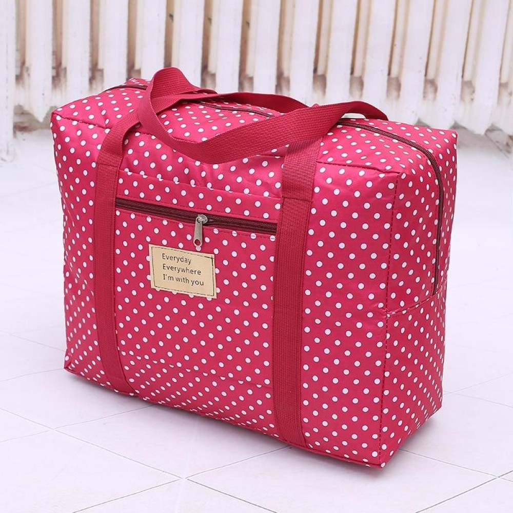 Oxford Cloth Washable Dustproof Quilt Storage Bag Travel Moving Portable Storage Bag, Specification: 43x33x18cm(Rose Dot)