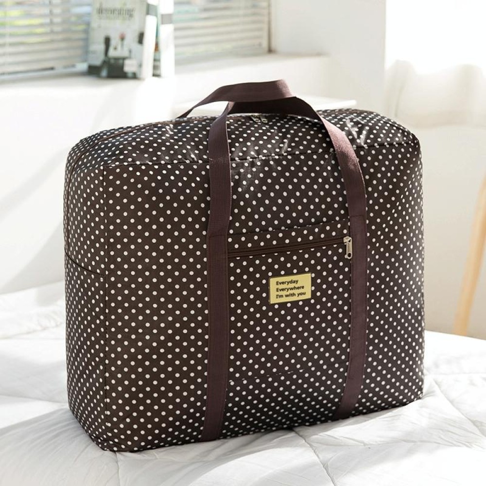 Oxford Cloth Washable Dustproof Quilt Storage Bag Travel Moving Portable Storage Bag, Specification: 43x33x18cm(Coffee Dot)