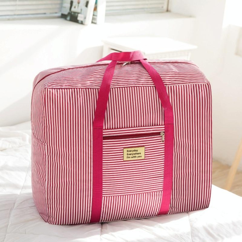 Oxford Cloth Washable Dustproof Quilt Storage Bag Travel Moving Portable Storage Bag, Specification: 50x40x25cm(Rose Strips)