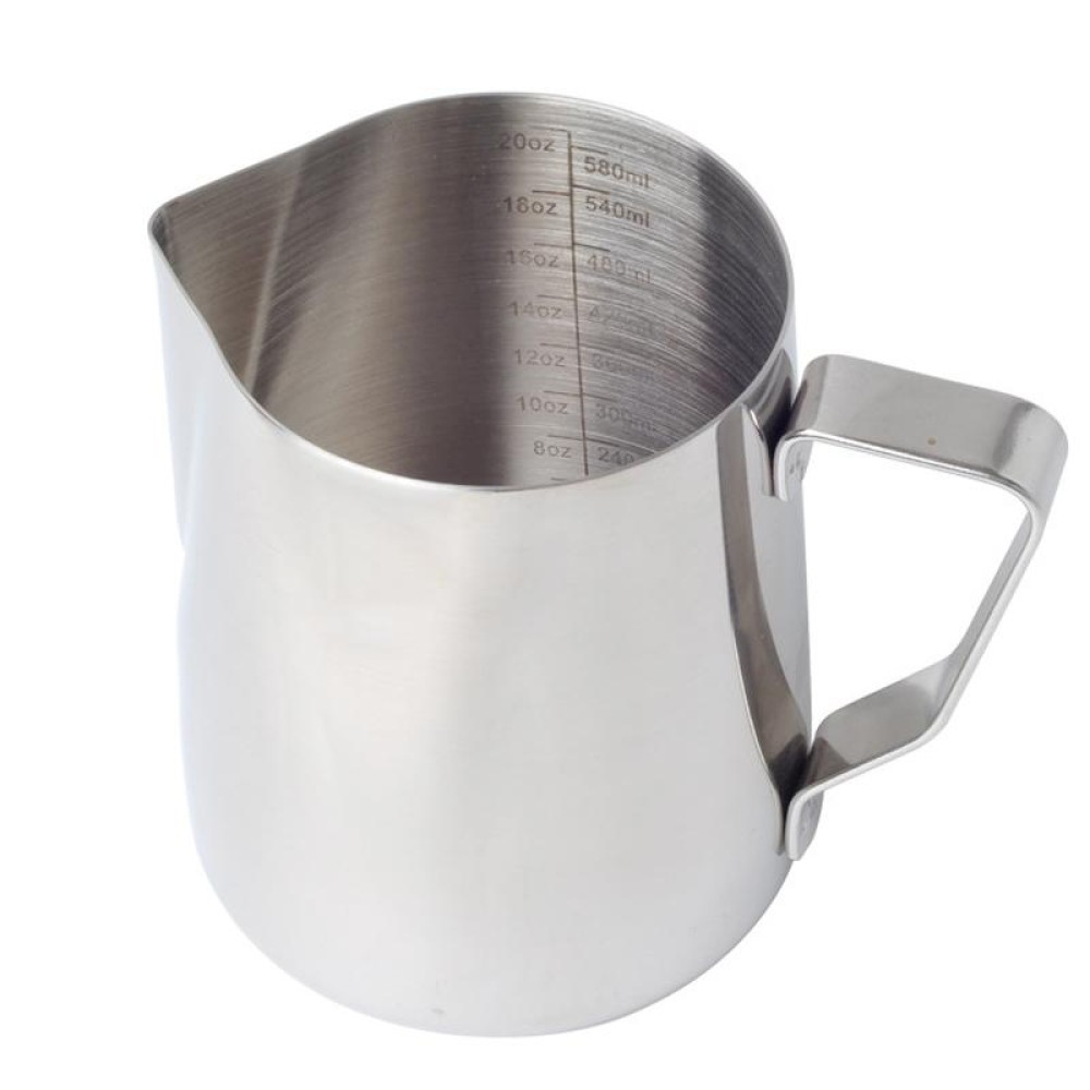 600ml  Inner Scale Pull Flower Cup Stainless Steel Milk Foam Cup Coffee Utensils