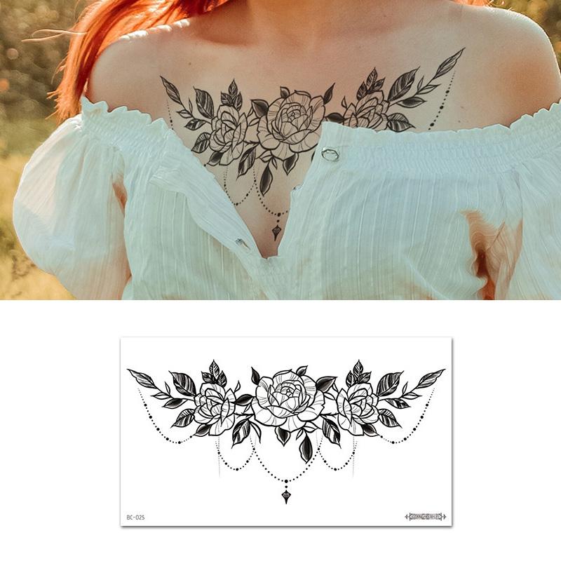 10 PCS Waterproof Tattoo Sticker Clavicle Chest Scar Covering Sticker(BC-025)