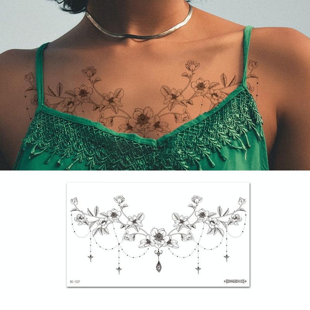 10 PCS Waterproof Tattoo Sticker Clavicle Chest Scar Covering Sticker(BC-027)
