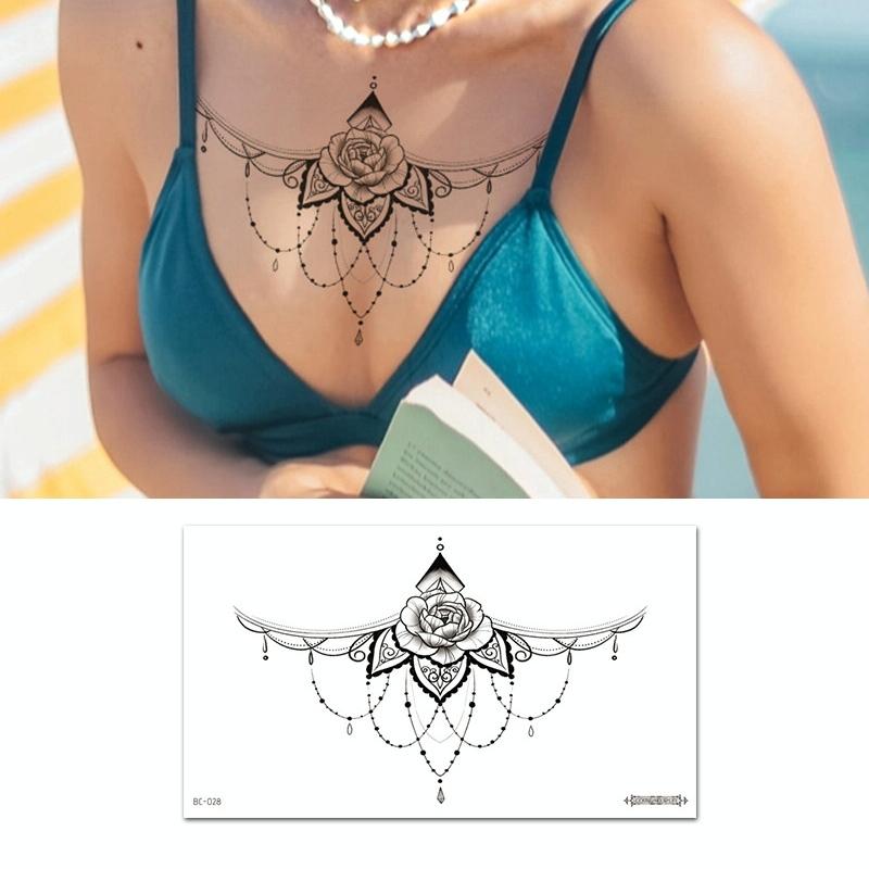 10 PCS Waterproof Tattoo Sticker Clavicle Chest Scar Covering Sticker(BC-028)