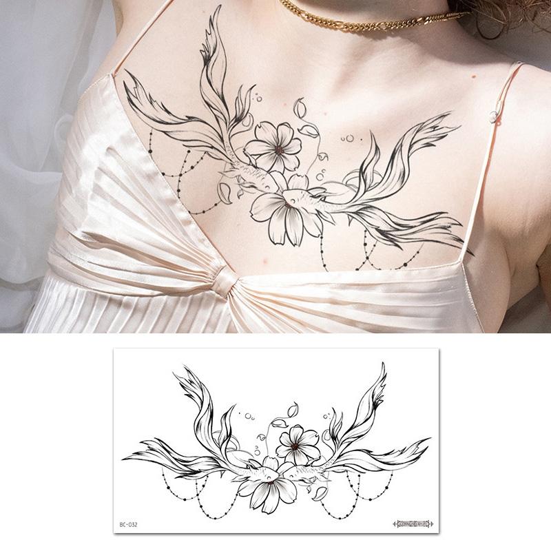 10 PCS Waterproof Tattoo Sticker Clavicle Chest Scar Covering Sticker(BC-032)
