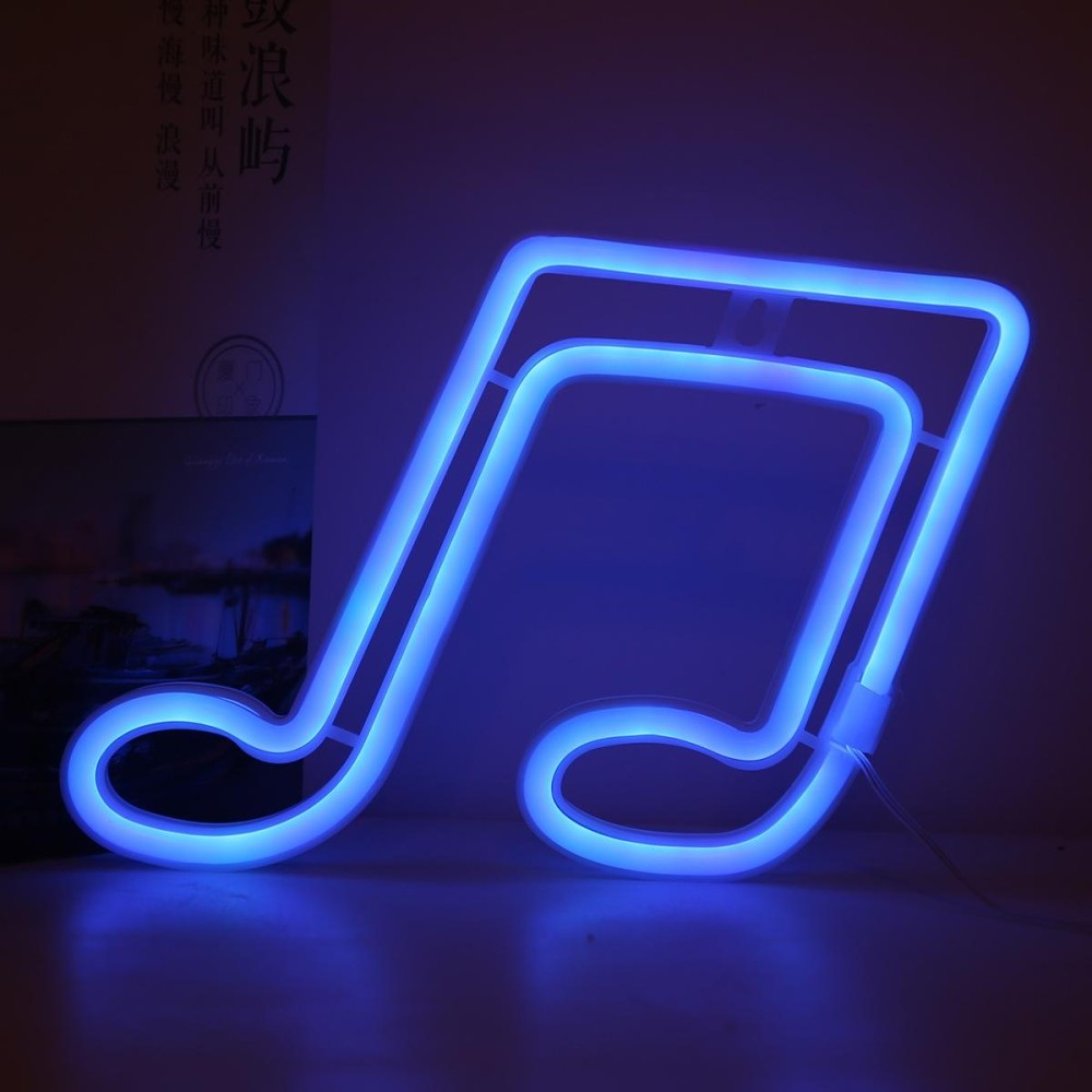 Musical Note Neon Light Modeling Lighting Room Decoration Lights(Blue Light)
