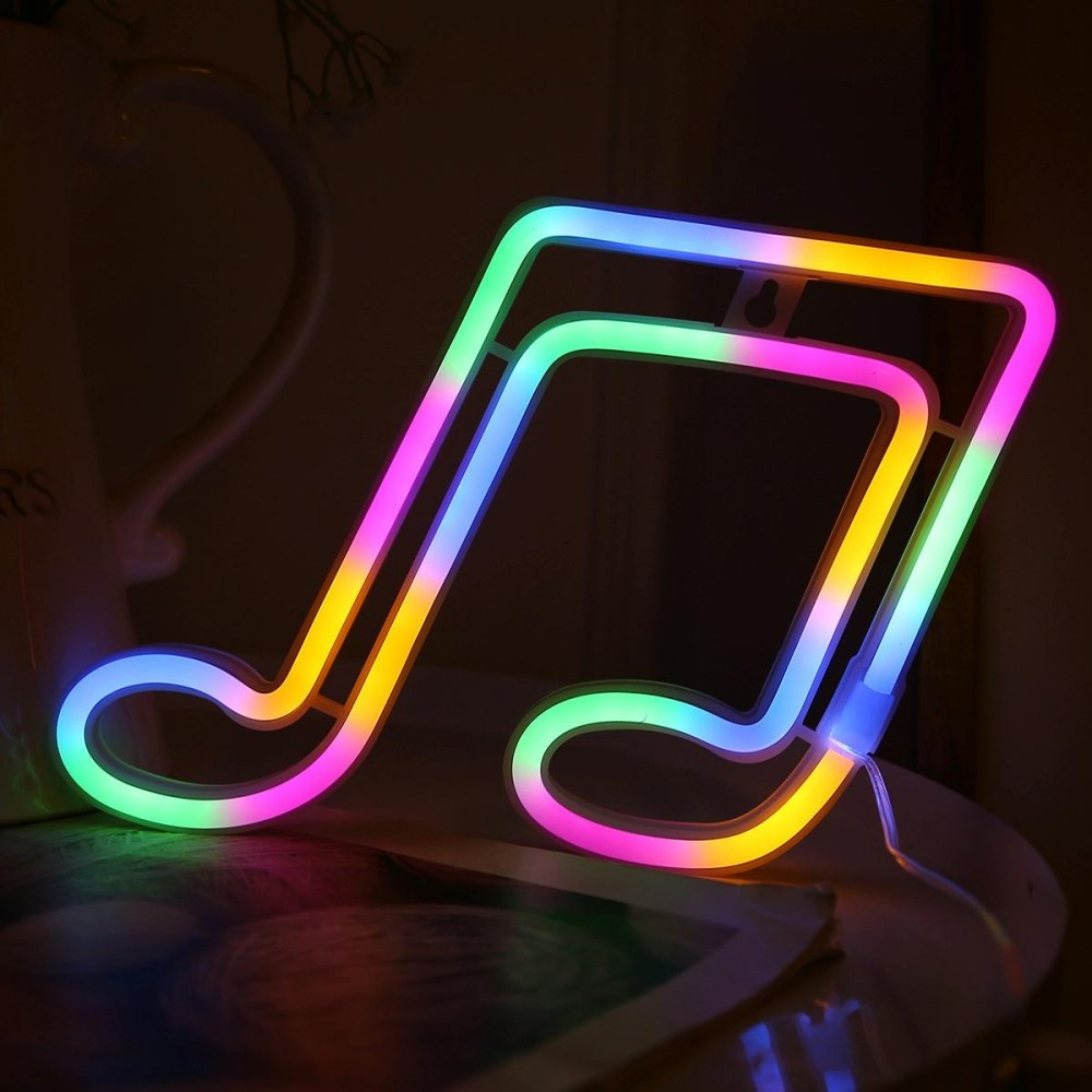 Musical Note Neon Light Modeling Lighting Room Decoration Lights(Colorful Light)