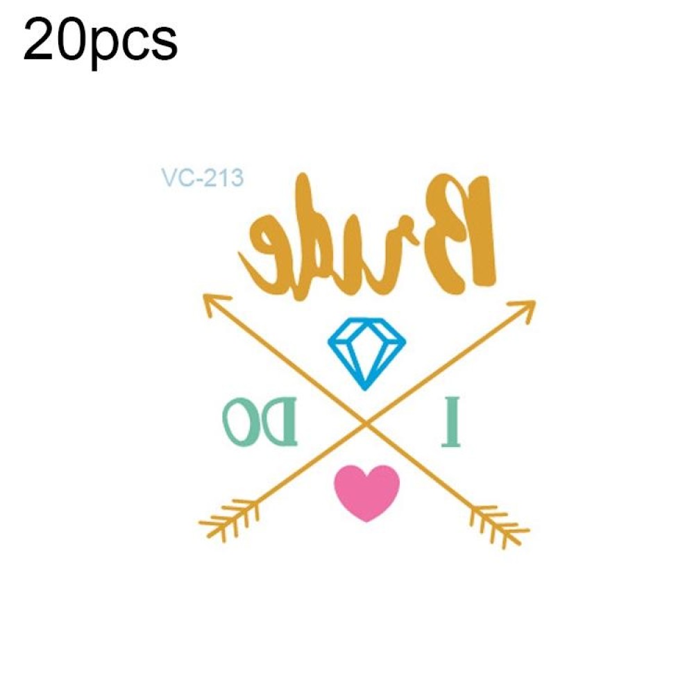 20 PCS Waterproof Bachelor Party Hot Stamping Wedding Bridal Tattoo Stickers(VC-213)