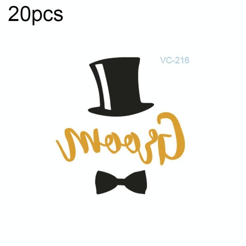 20 PCS Waterproof Bachelor Party Hot Stamping Wedding Bridal Tattoo Stickers(VC-216)