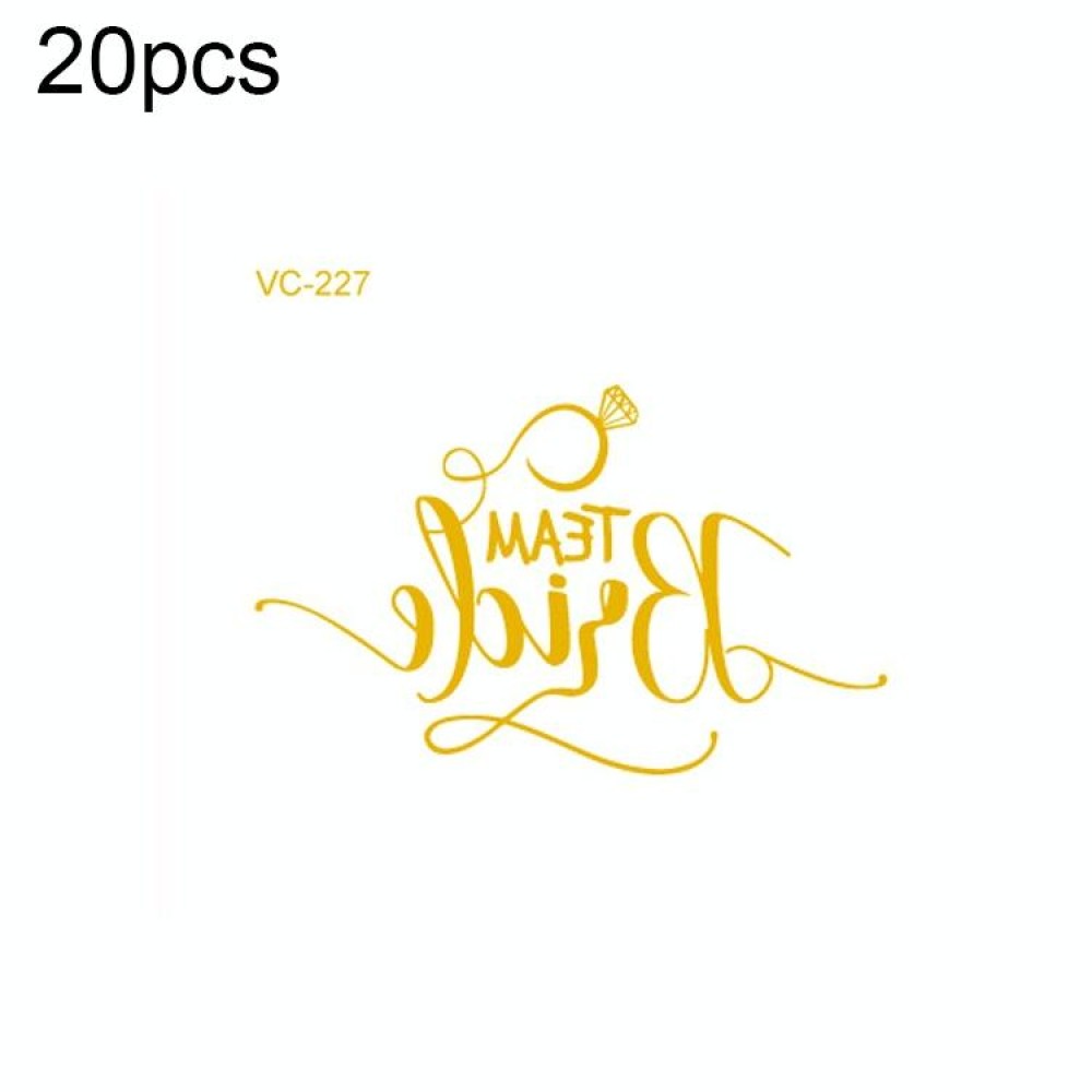 20 PCS Waterproof Bachelor Party Hot Stamping Wedding Bridal Tattoo Stickers(VC-227)