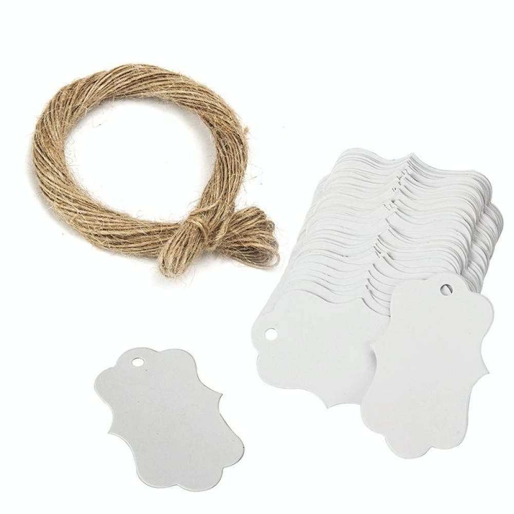 Gift Packaging Tag With Twine(100pcs /Pack White)