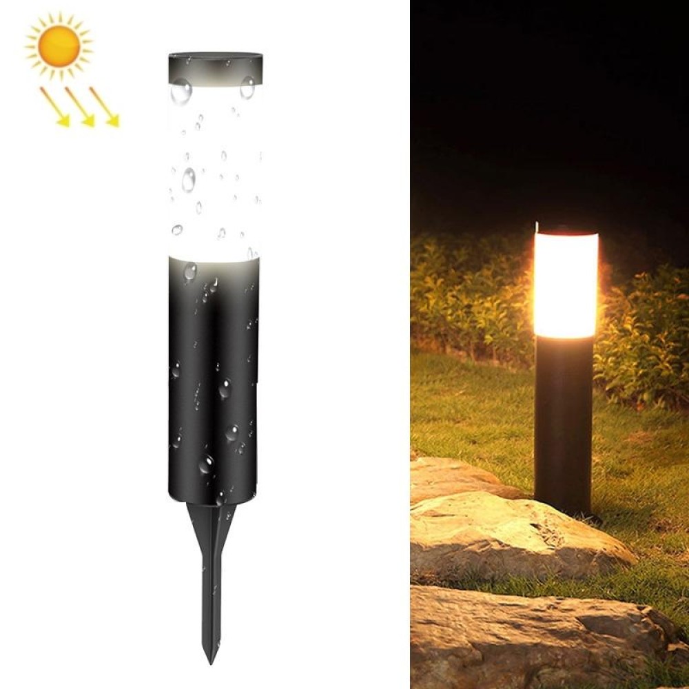 DSA-001 Solar Garden Column Outdoor Lawn Light, Style: Black-Warm Light