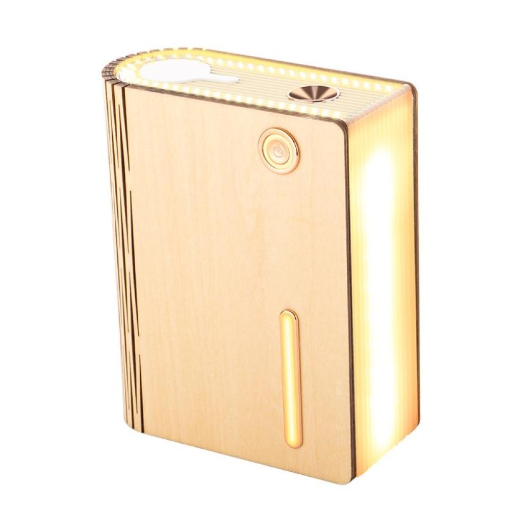 EH2 Li-battery Power Wood-grain Desktop Book Shape Lamp with Humidifier(White Maple)