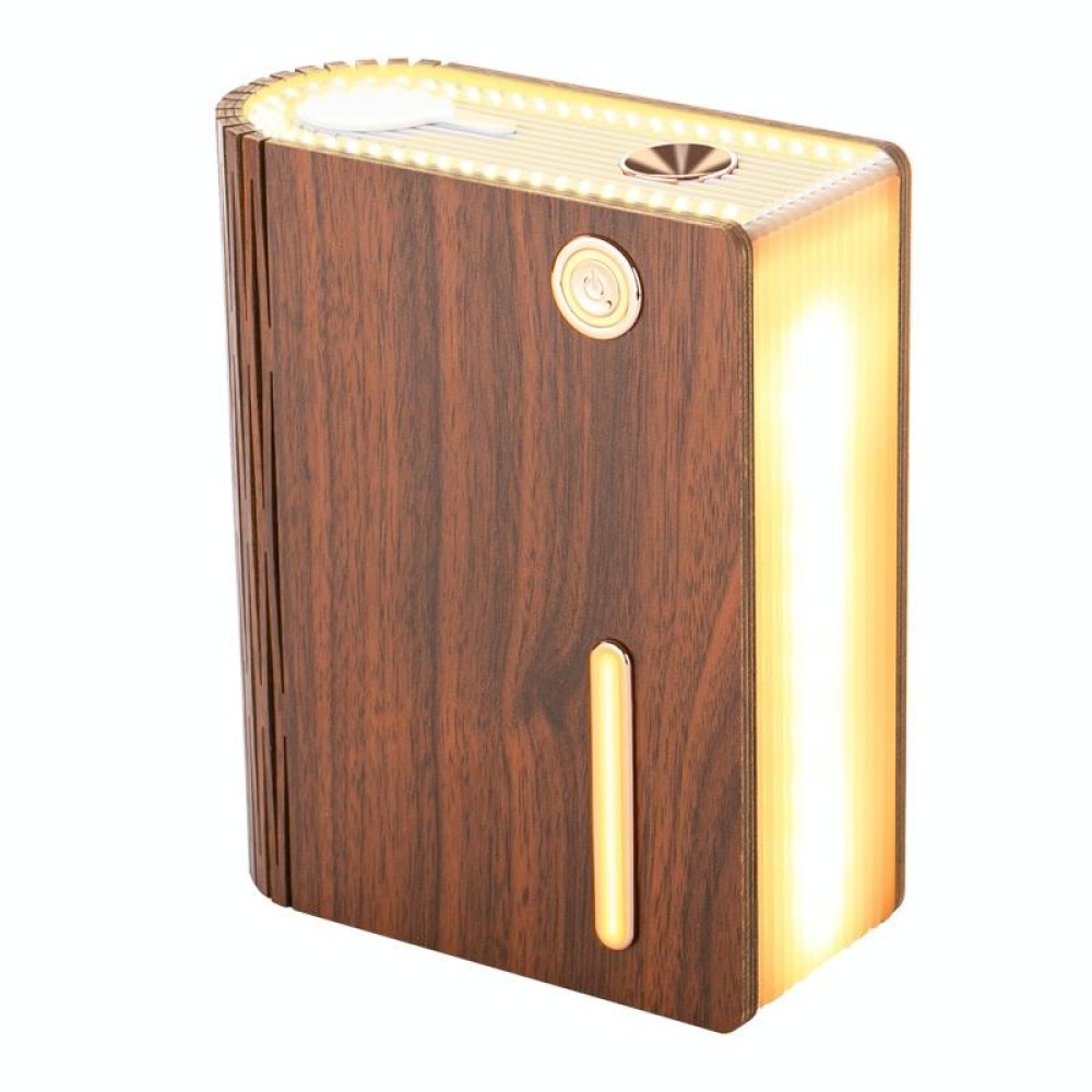 EH2 Li-battery Power Wood-grain Desktop Book Shape Lamp with Humidifier(Red Walnut)
