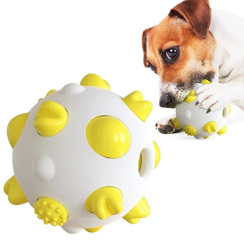 Spherical Dog Toy Molar Stick Bite-Resistant Toothbrush(Yellow)