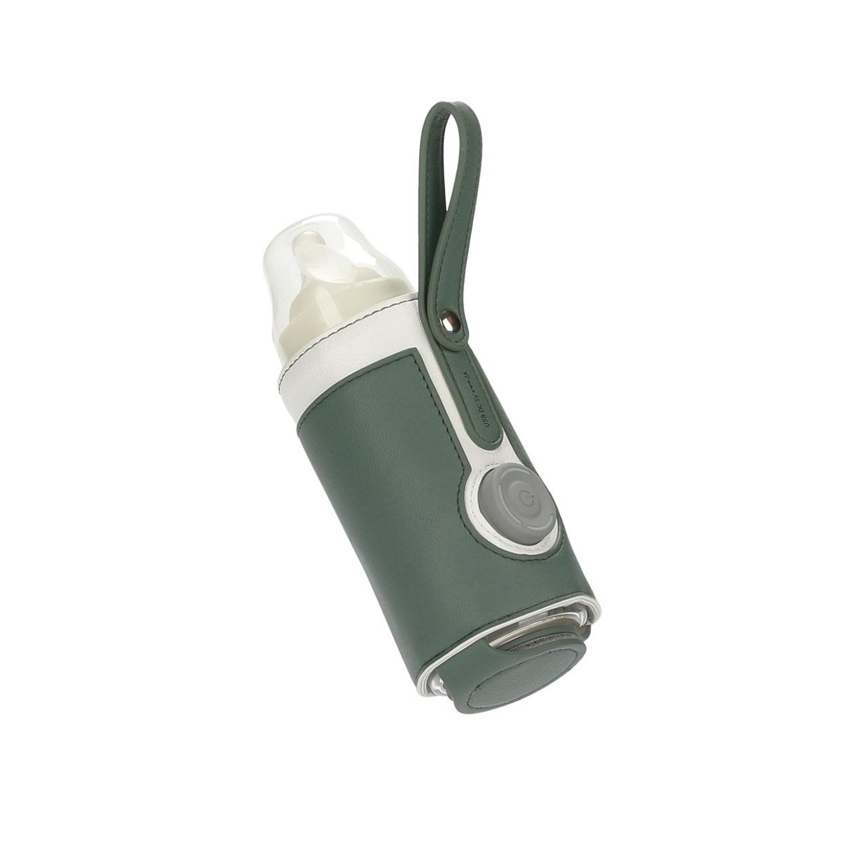 027 Leather Insulated Baby Bottle Cover Heating Bottle Bag, Size: Free Size(Green)