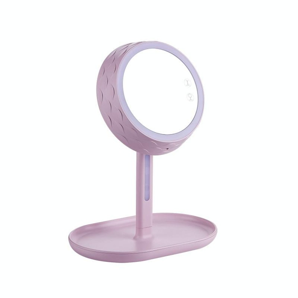 GJ-101 Home LED Desktop USB Makeup Mirror(Pink)