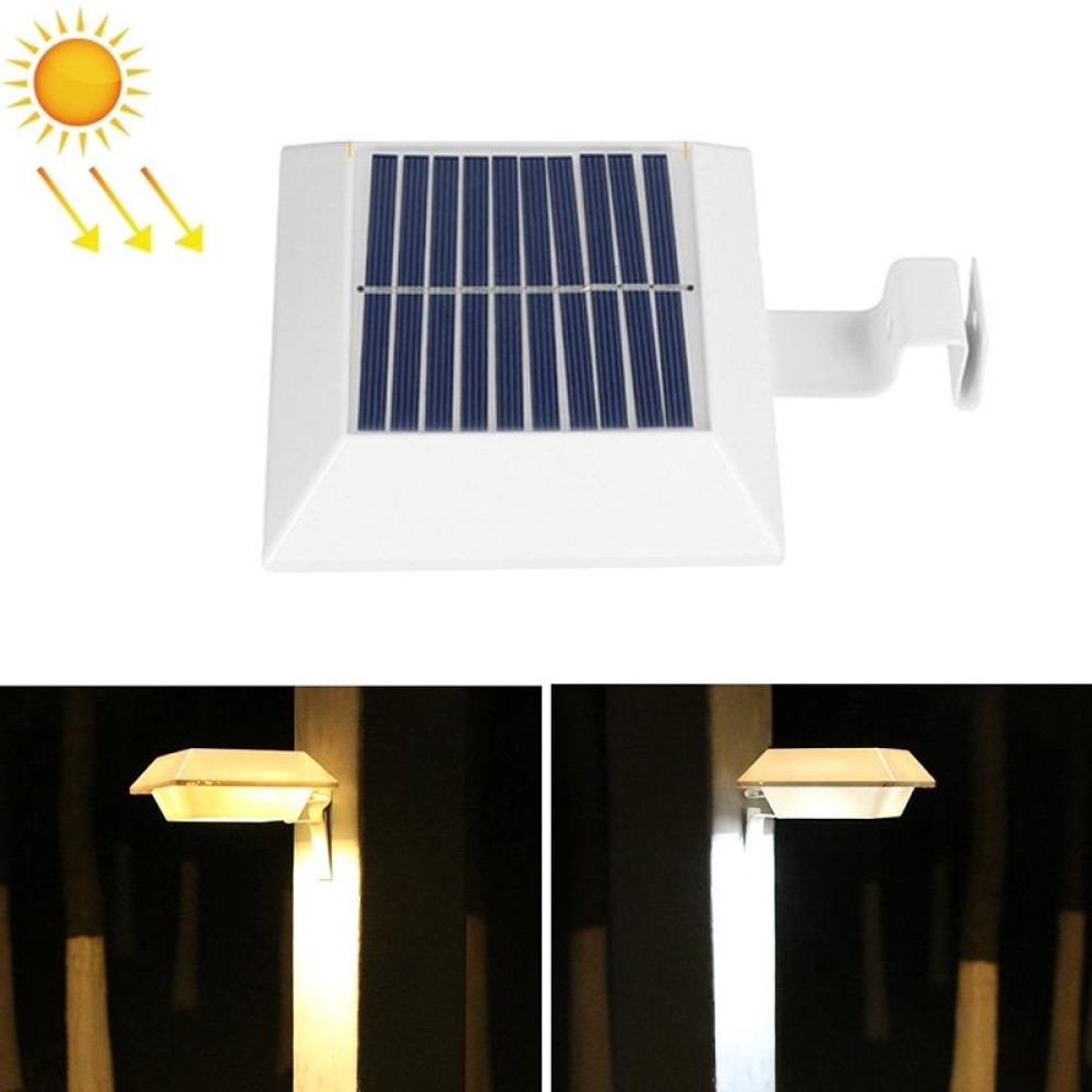 12 LED Solar Outdoor Railing Stair Square Wall Light(White Shell-Warm Light)