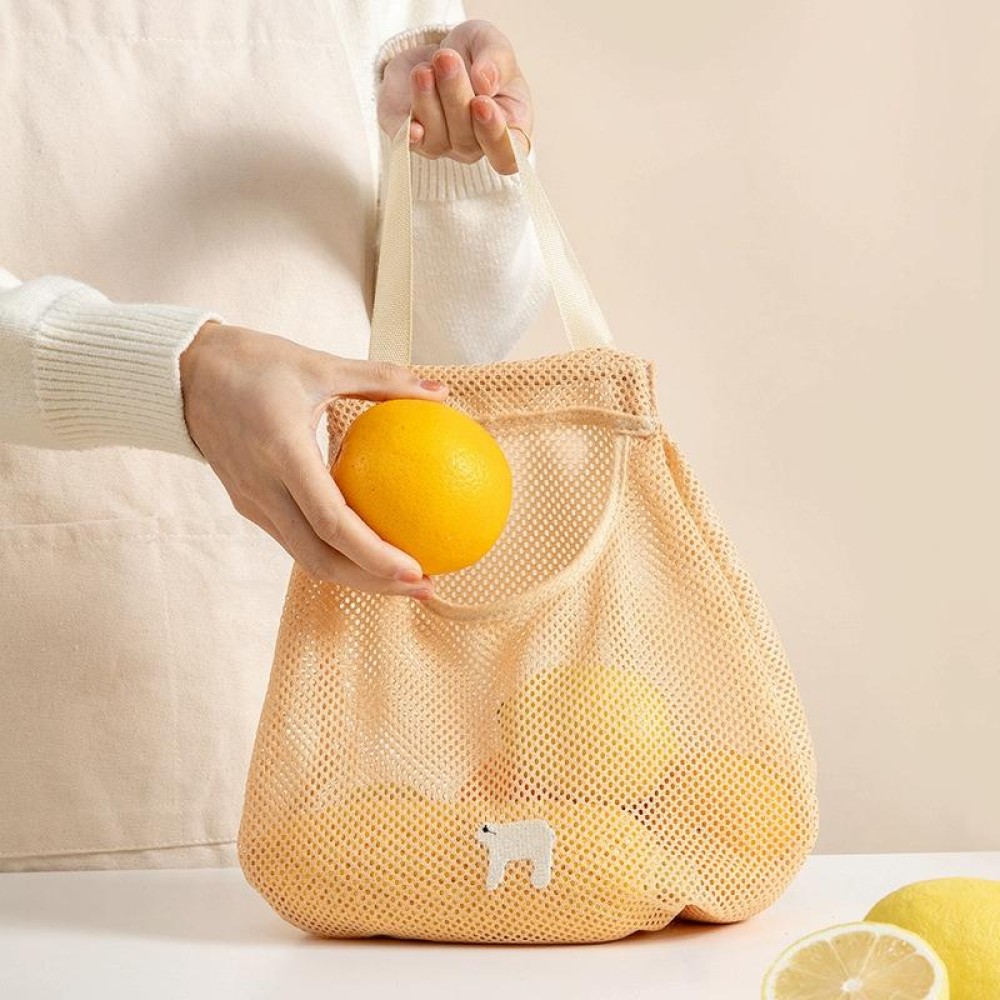 yq007 Kitchen Multi-Function Wall Hanging Fruits And Vegetables Storage Bags Portable Hollow Mesh Bag(Orange Yellow)