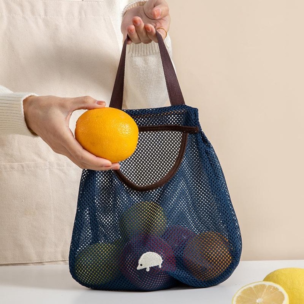 yq007 Kitchen Multi-Function Wall Hanging Fruits And Vegetables Storage Bags Portable Hollow Mesh Bag(Blue)
