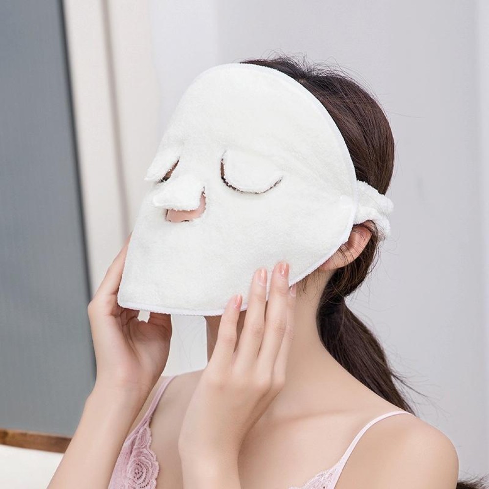 Hot and Cold Compress Facial Towel Face Mask,Style: Three Holes With Straps