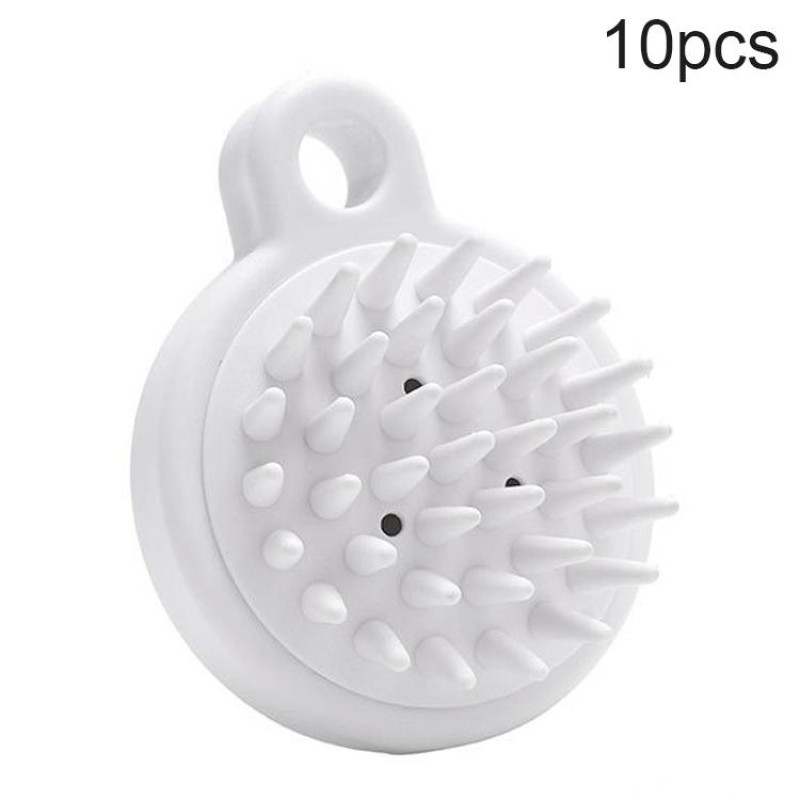 10 PCS XTS01 Silicone Soft Teeth Head Shampoo Massage Comb Shampoo Brush(White)