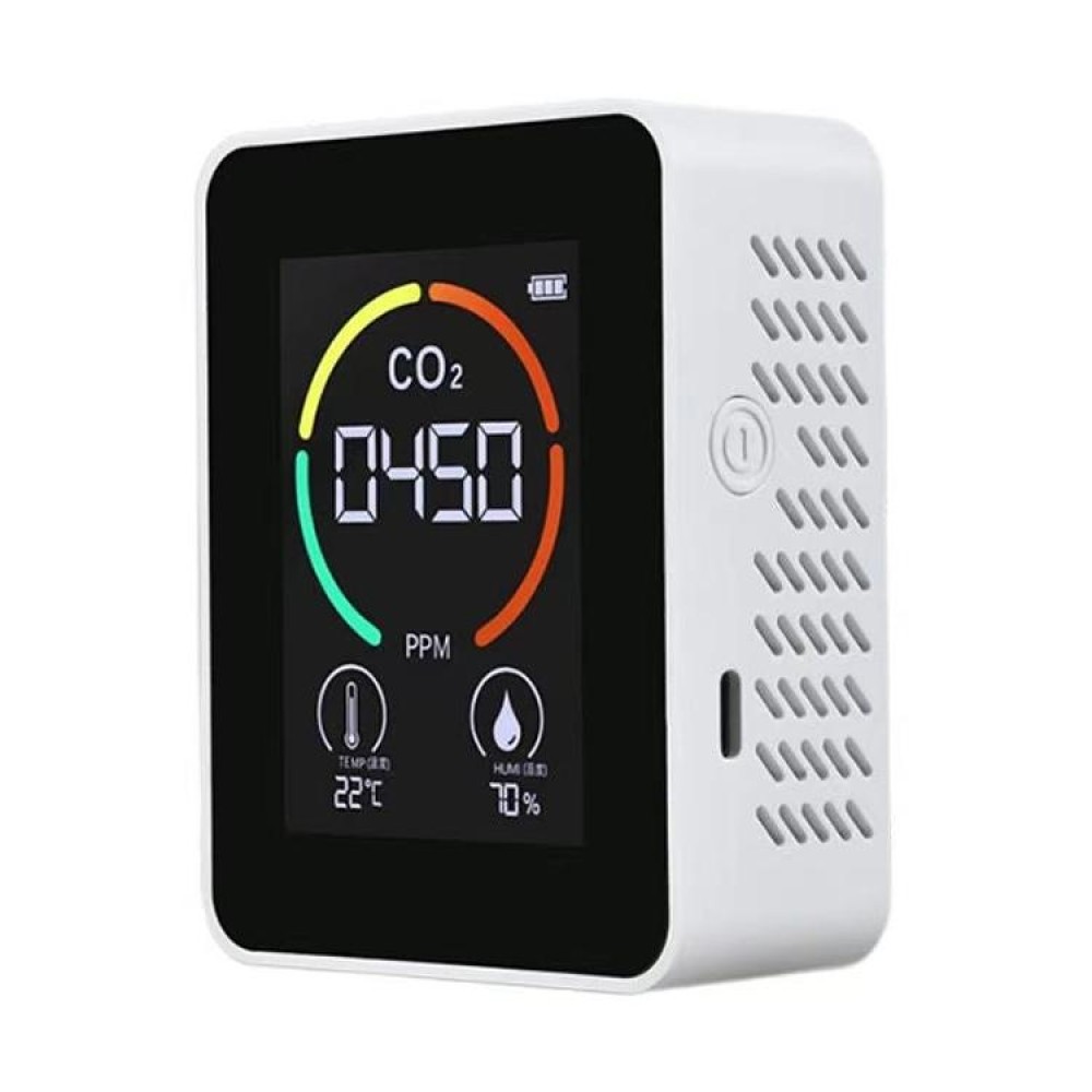 XY-T01 Temperature Humidity Display CO2 Meter Carbon Dioxide Air Quality Detector(Semiconductor White)