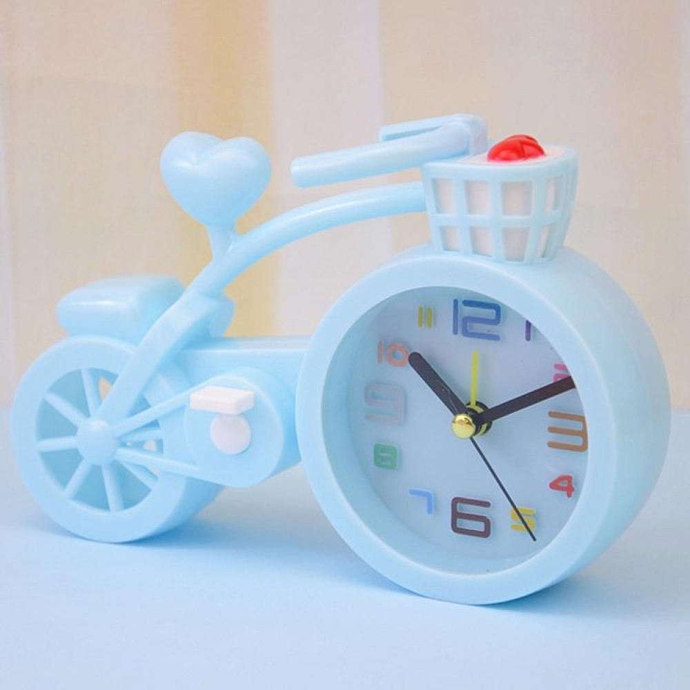 Bicycle-shaped Desktop Alarm Clock Student Gifts(Light Blue)