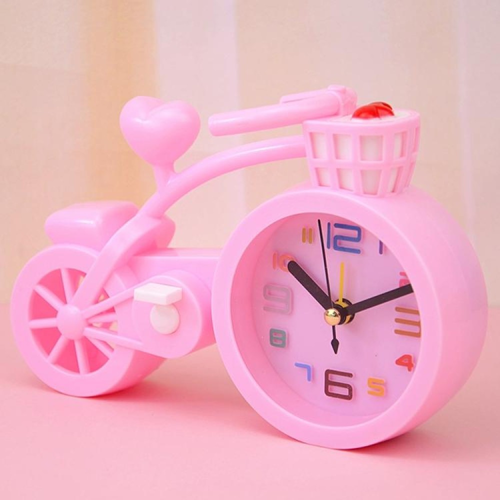 Bicycle-shaped Desktop Alarm Clock Student Gifts(Light Pink)