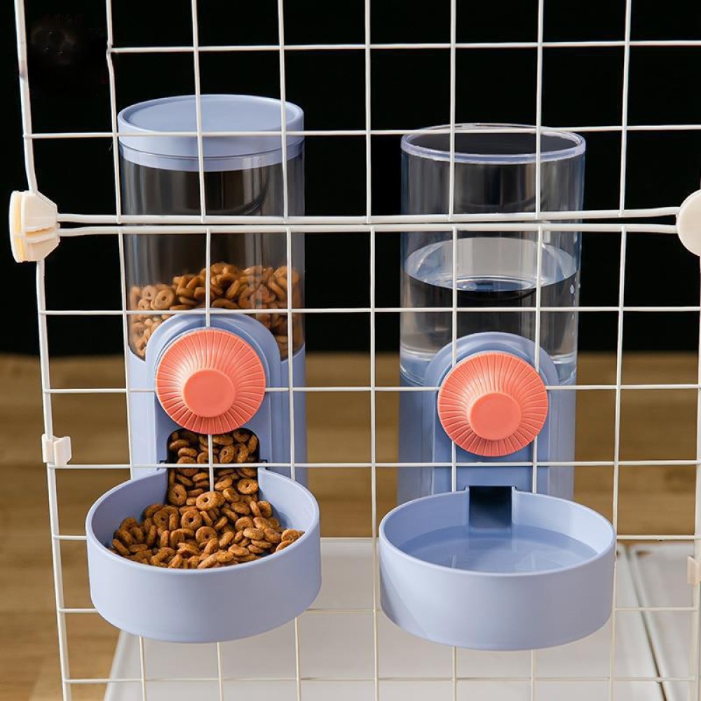 Cat Automatic Hanging Cage Feeder, Style: Drinking Water+Feeder (Purple)