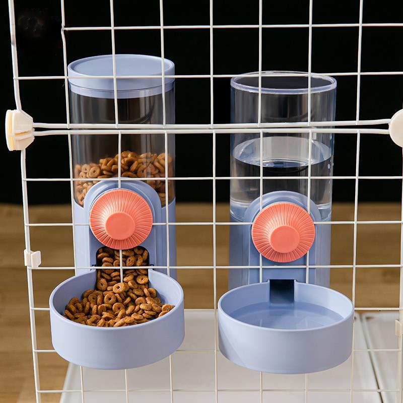 Cat Automatic Hanging Cage Feeder, Style: Feeder (Purple)