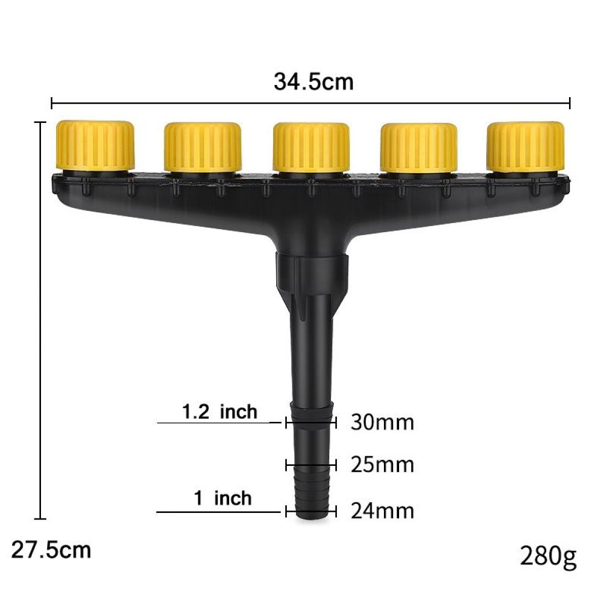 DKSSQ Gardening Watering Sprinkler Nozzle, Specification: 5 Head With 1 inch/1.2 inch Interface