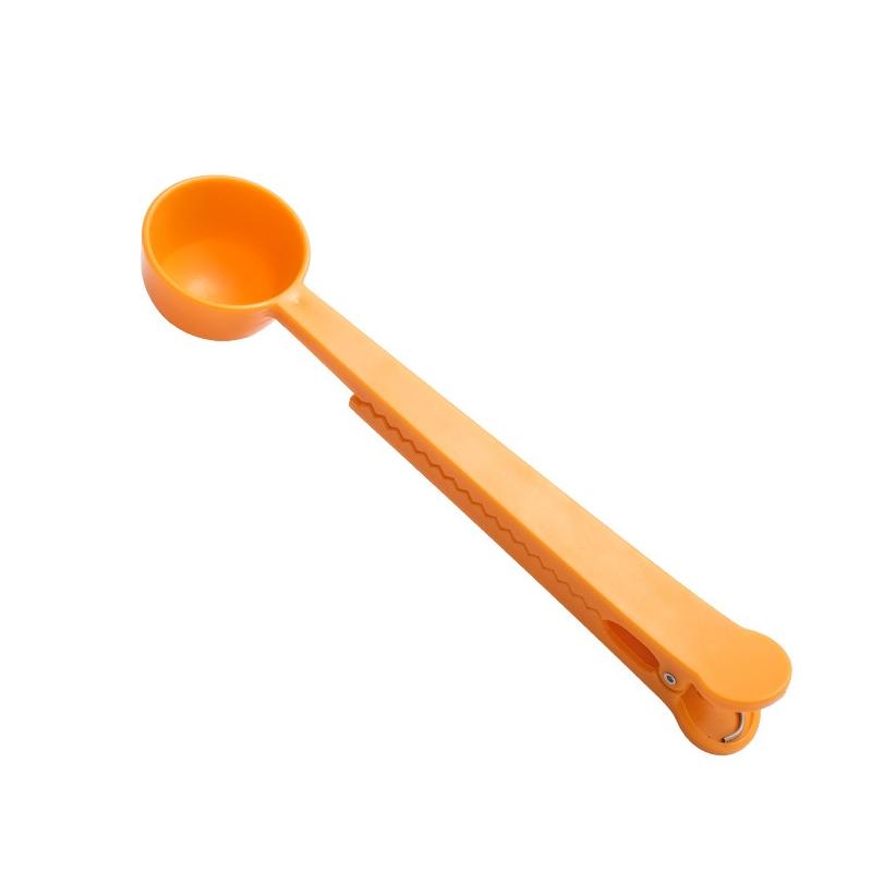10 PCS Kitchen Plastic Multifunctional Measuring Spoon Sealing Clip(Orange)
