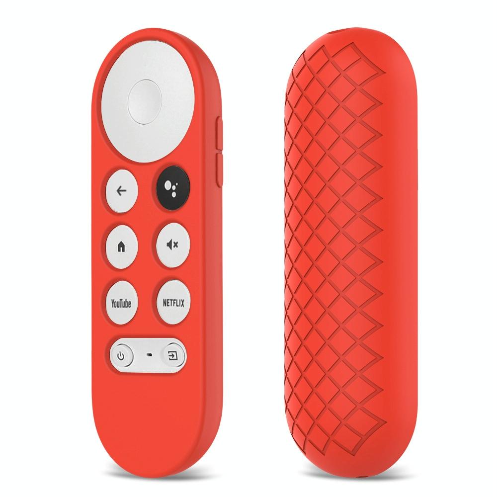 2 PCS Silicone Protective Shell for Google Chromecast 2020 Remote Control(Red)